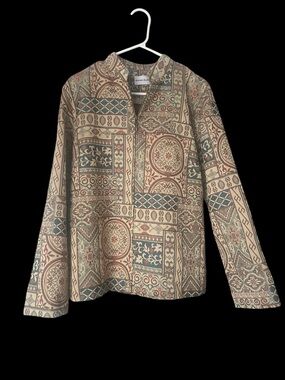 Alfred Dunner Multicolor Woven Medallion Jacket - 12